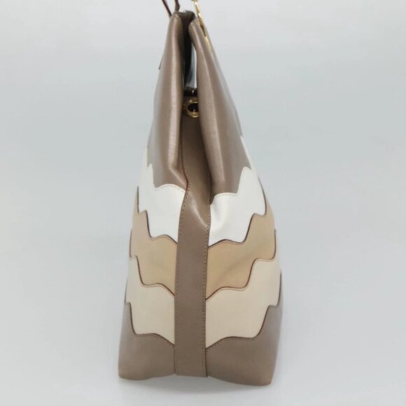 CELINE Shoulder Bag Leather Brown Gold Auth - Picture 4 of 16